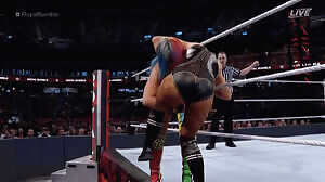 Becky Lynch ass & legs spread Royal Rumble 2019