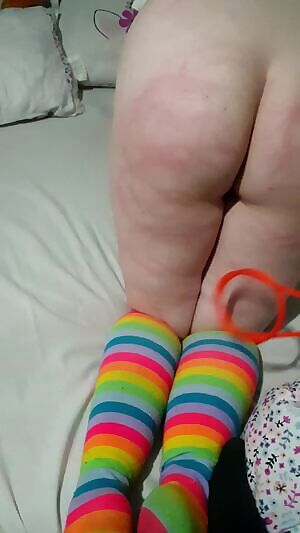 Playing with Our New Toy. It Leaves Such Pretty Marks!