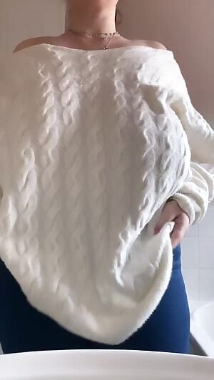 Sweaters can hide a lot 😏