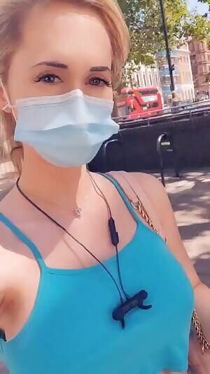 I love going braless, it makes it so much easier to do quick titty flashes like this through London