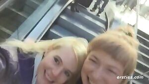 Getting caught on the train.