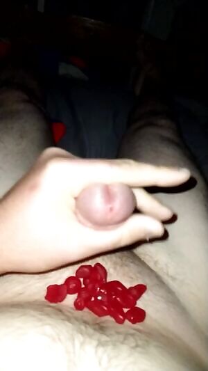 Blew my load on fruit snacks and ate them. Sorry about the quality, new to red gifs