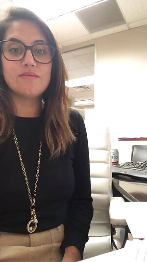 Shy Babe Strips At Work