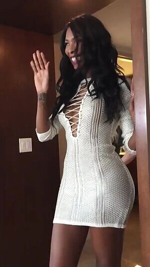 Aubrey Kate waving to someone in the best way possible.