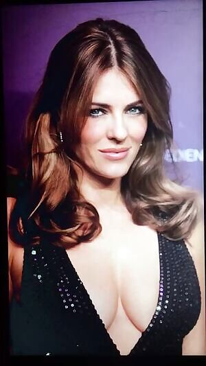 Elizabeth Hurley takes a BIG LOAD OF HOT CUM to her sexy milf tits and beautiful face!!!!