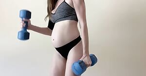 Keeping it tight at 7 months pregnant 😉 Watch to the end for a sweaty surprise!