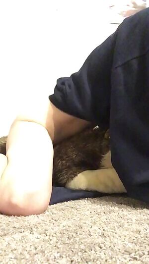 Humping my stuffed wolf like naughty little boy