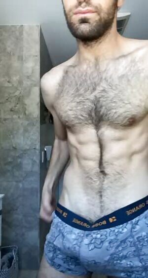 Pre-shower striptease?