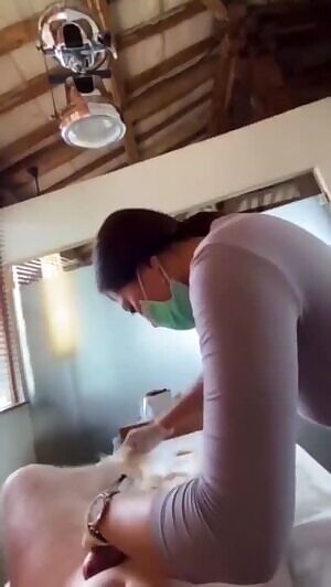 Man Cums On His Asian Esthetician While She Waxes Him