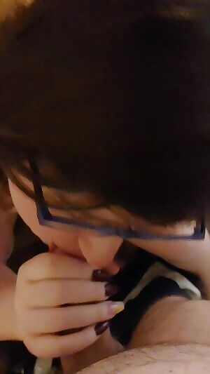 Sucking cock like the slut she is