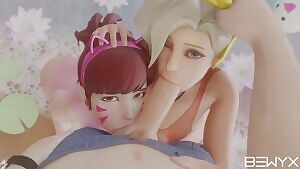 D.Va and Mercy exercising teamwork