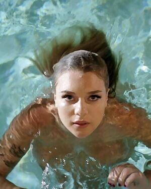 Busty Babe Enjoying Two White Cocks